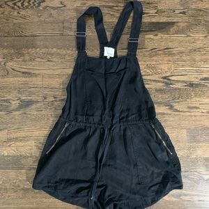 Aritzia black overall romper, size large